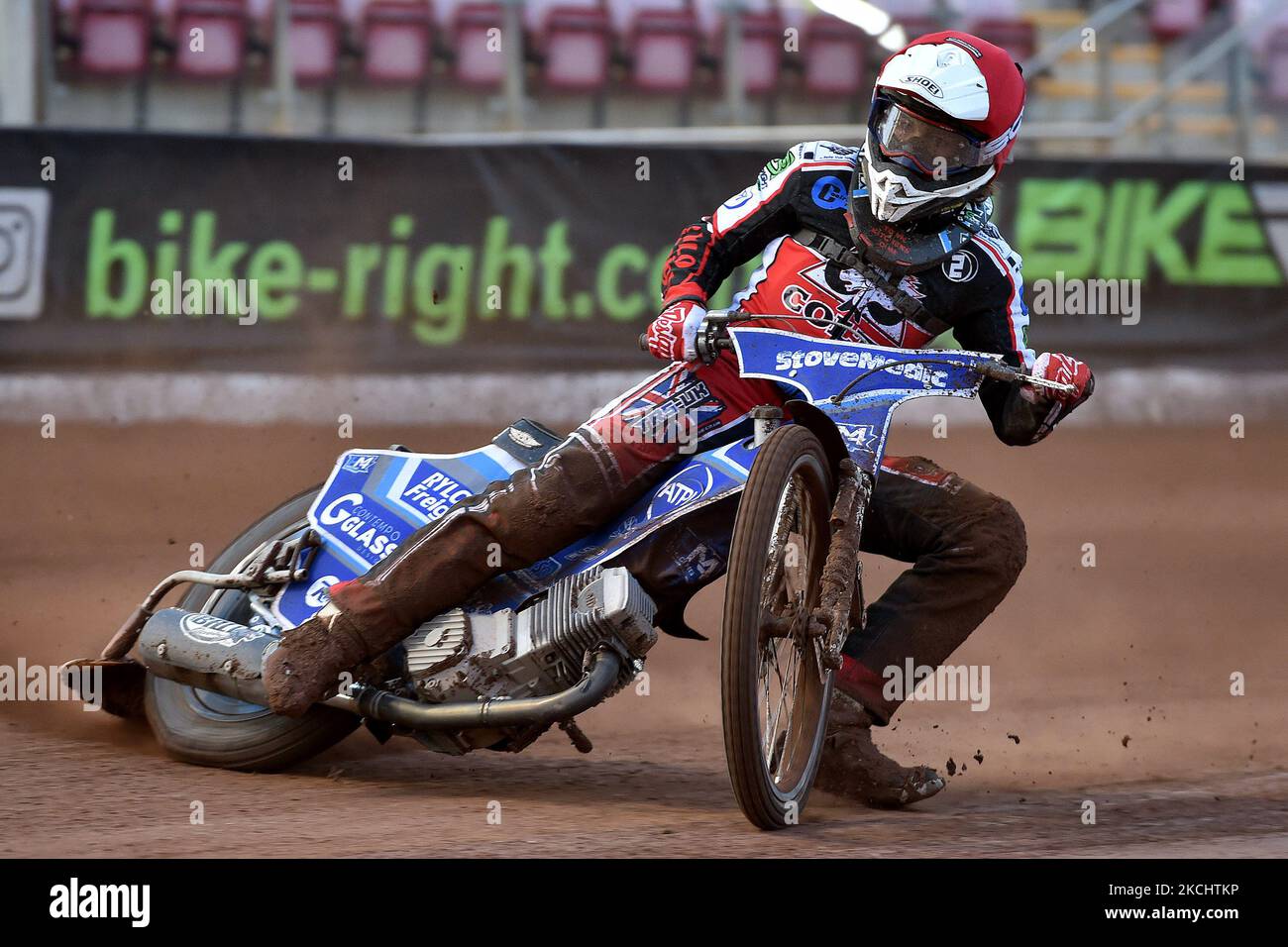 Stock action picture of Harry McGurk of Belle Vue Cool Running Colts ...