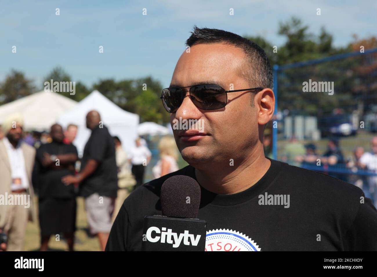 Comedian Russel Peters on the red carpet during the premiere party for the Indo-Canadian Bollywood film (Speedy Singhs) during the 2011 Toronto International Film Festival (TIFF) hosted by the city of Brampton, Ontario, Canada, on September 11, 2011. The premiere featured the attendance of several Bollywood stars and Punjabi musicians who kicked off the event with a festive Indian flavour. (Photo by Creative Touch Imaging Ltd./NurPhoto) Stock Photo