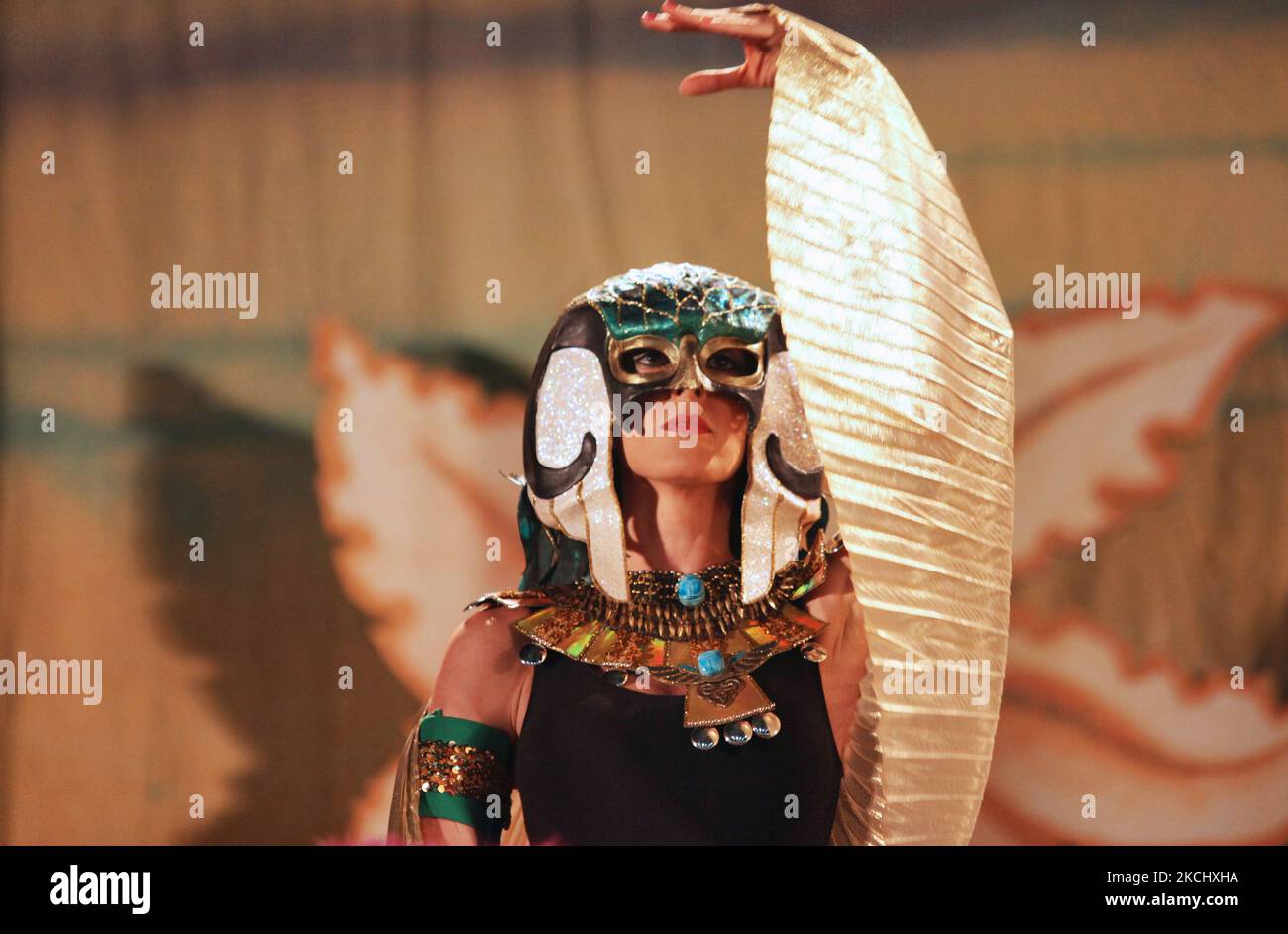 Egyptian dancers perform a dance to pay homage to the ancient Egyptian