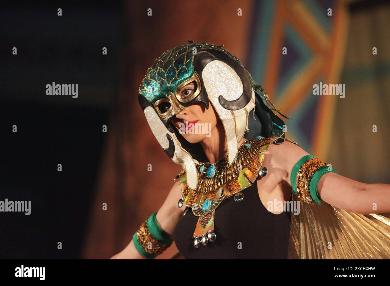 Egyptian dancers perform a dance to pay homage to the ancient Egyptian