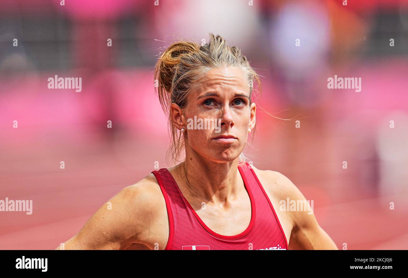 Sara Slott Petersen from Denmark during 400 meter hurdles for women at