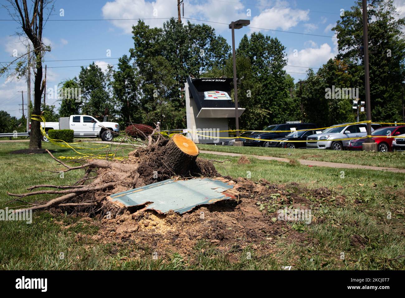 Severe weather systems leveled the Faulkner Buick GMC Dealership in