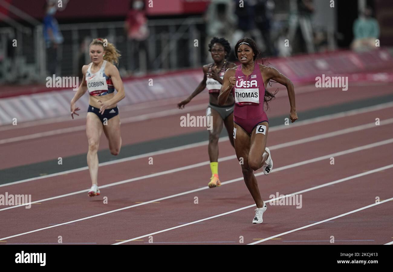 Gabrielle Thomas during 200 meter for women at the Tokyo Olympics, Tokyo Olympic stadium, Tokyo