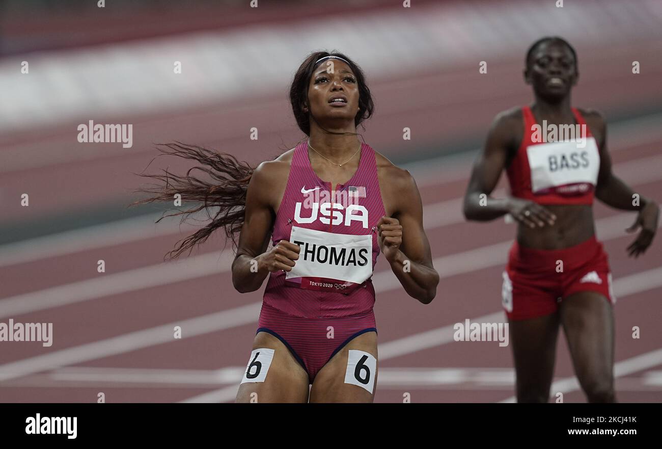 Gabrielle Thomas during 200 meter for women at the Tokyo Olympics, Tokyo Olympic stadium, Tokyo