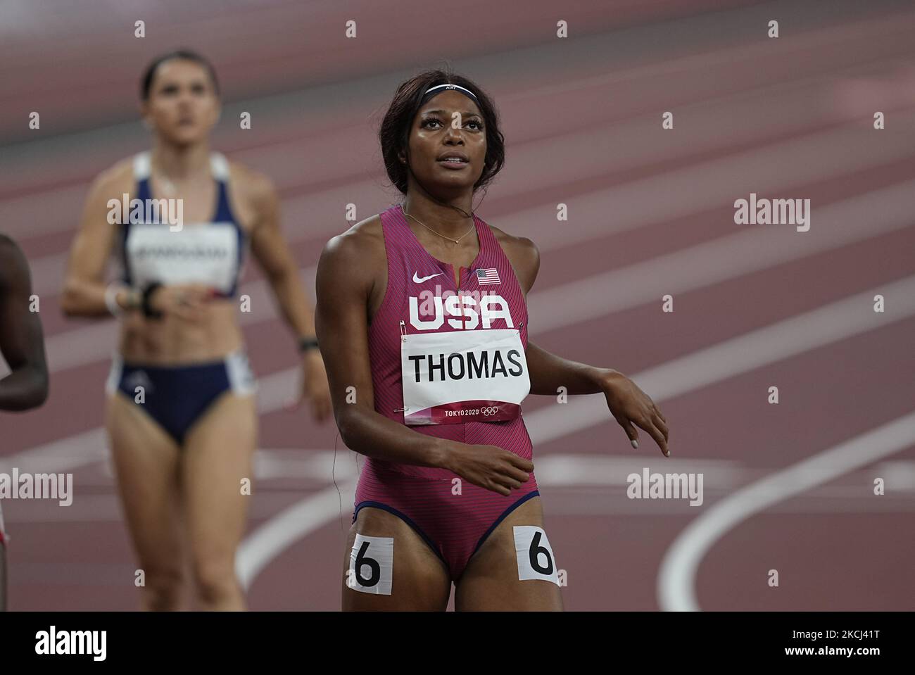 Gabrielle Thomas during 200 meter for women at the Tokyo Olympics, Tokyo Olympic stadium, Tokyo