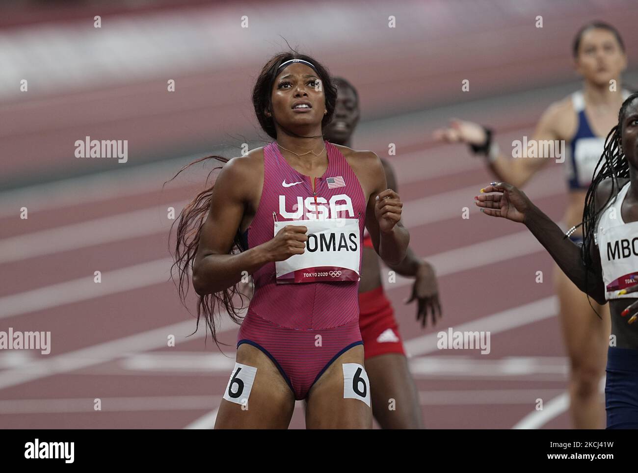 Gabrielle Thomas during 200 meter for women at the Tokyo Olympics