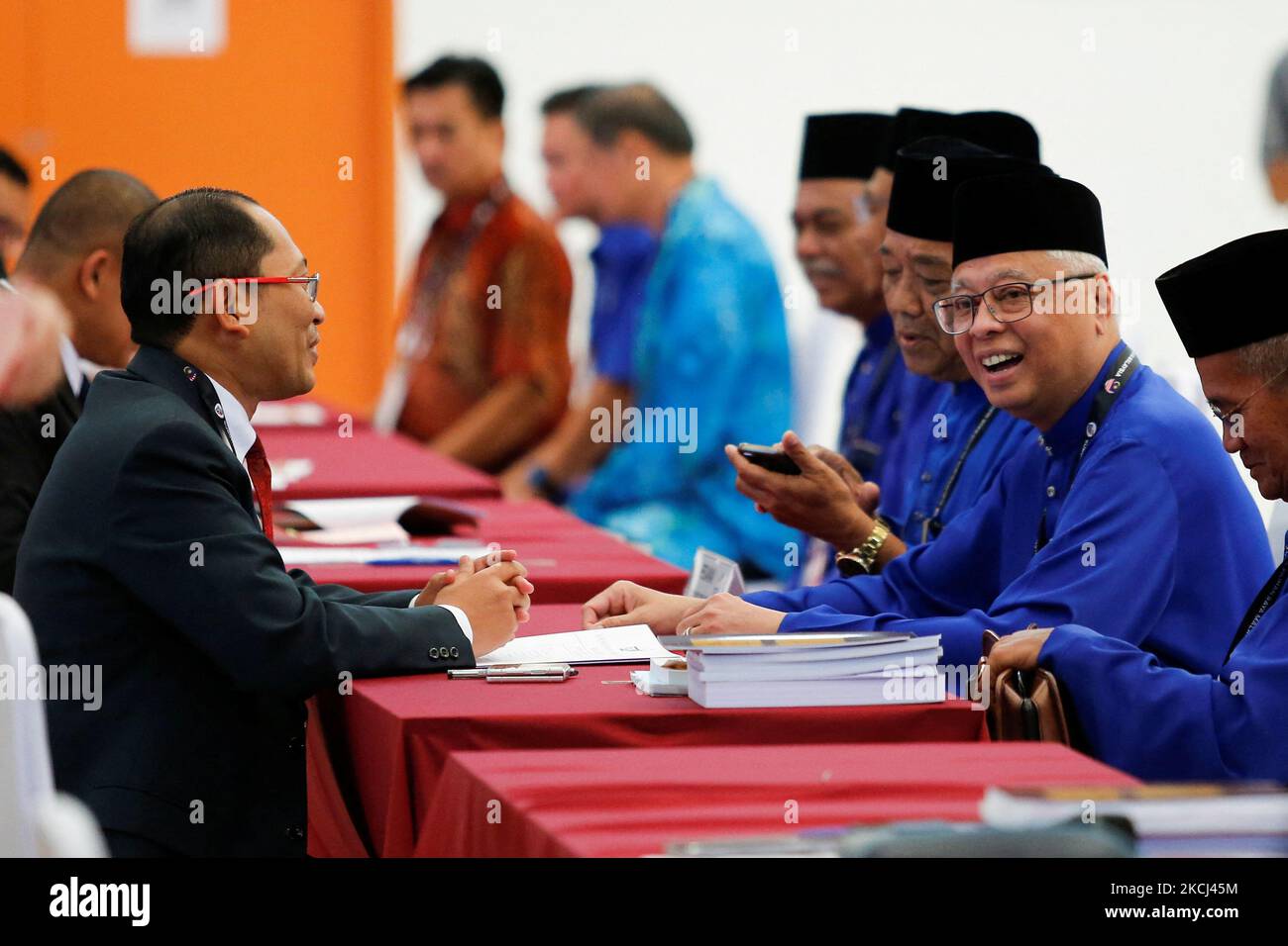 Malaysian Caretaker Prime Minister Ismail Sabri Yaakob, candidate for The National Front coalition, Barisan Nasional, arrives at a nomination centre to submit nomination papers in Bera, Pahang, Malaysia November 5, 2022. REUTERS/Lai Seng Sin Stock Photo