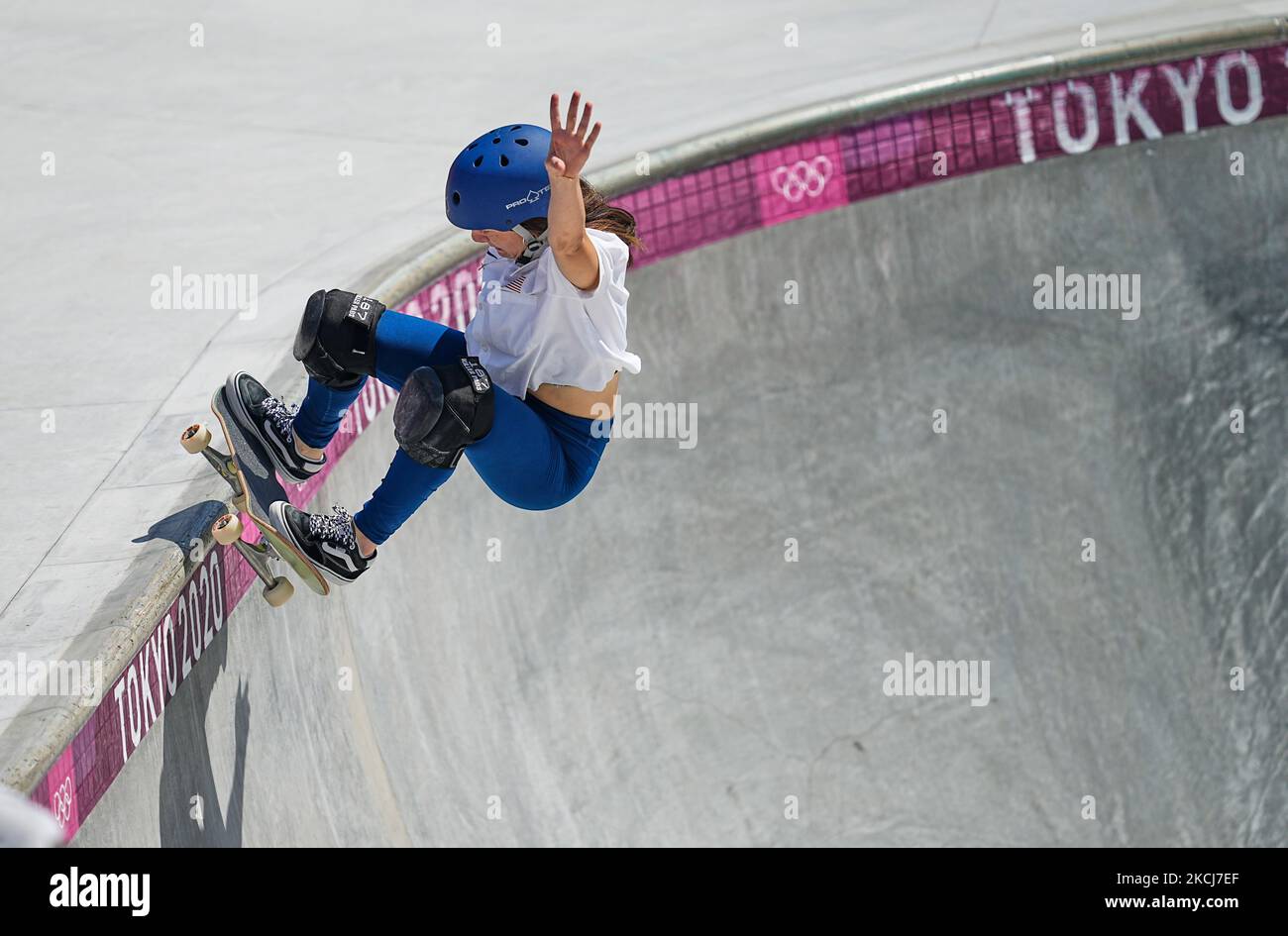 Brighton Zeuner during women's park skateboard at the Olympics at