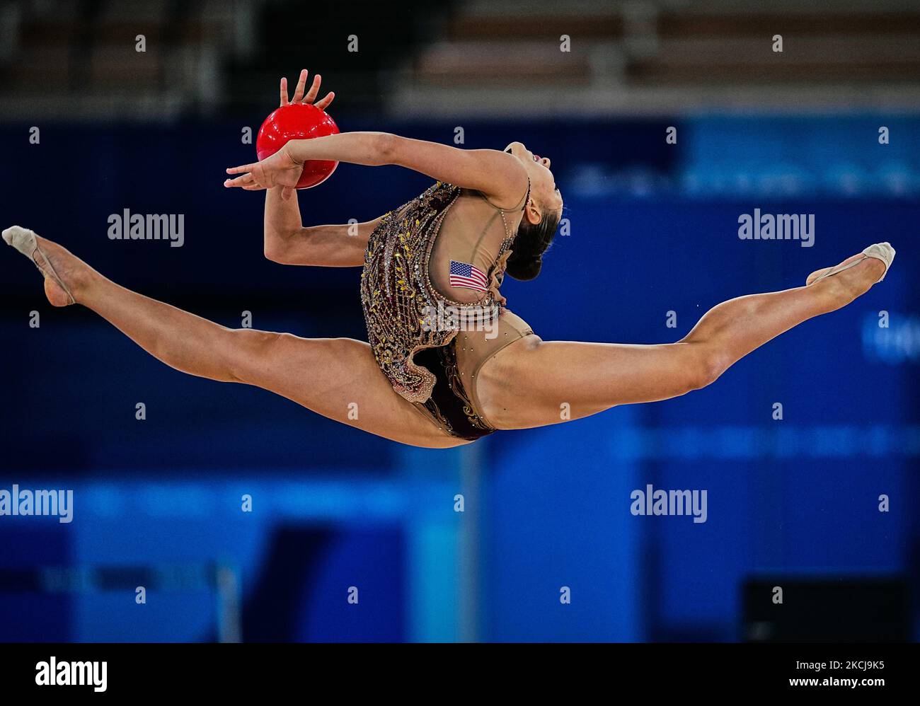 Evita Griskenas during Rhythmic Gymnastics at the Tokyo Olympics