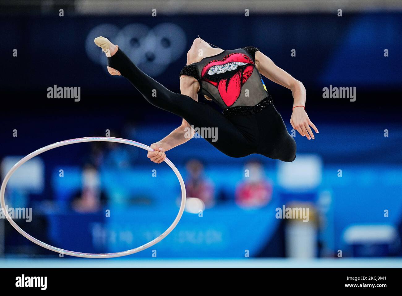 Khrystyna Pohranychna during Rhythmic Gymnastics at the Tokyo Olympics