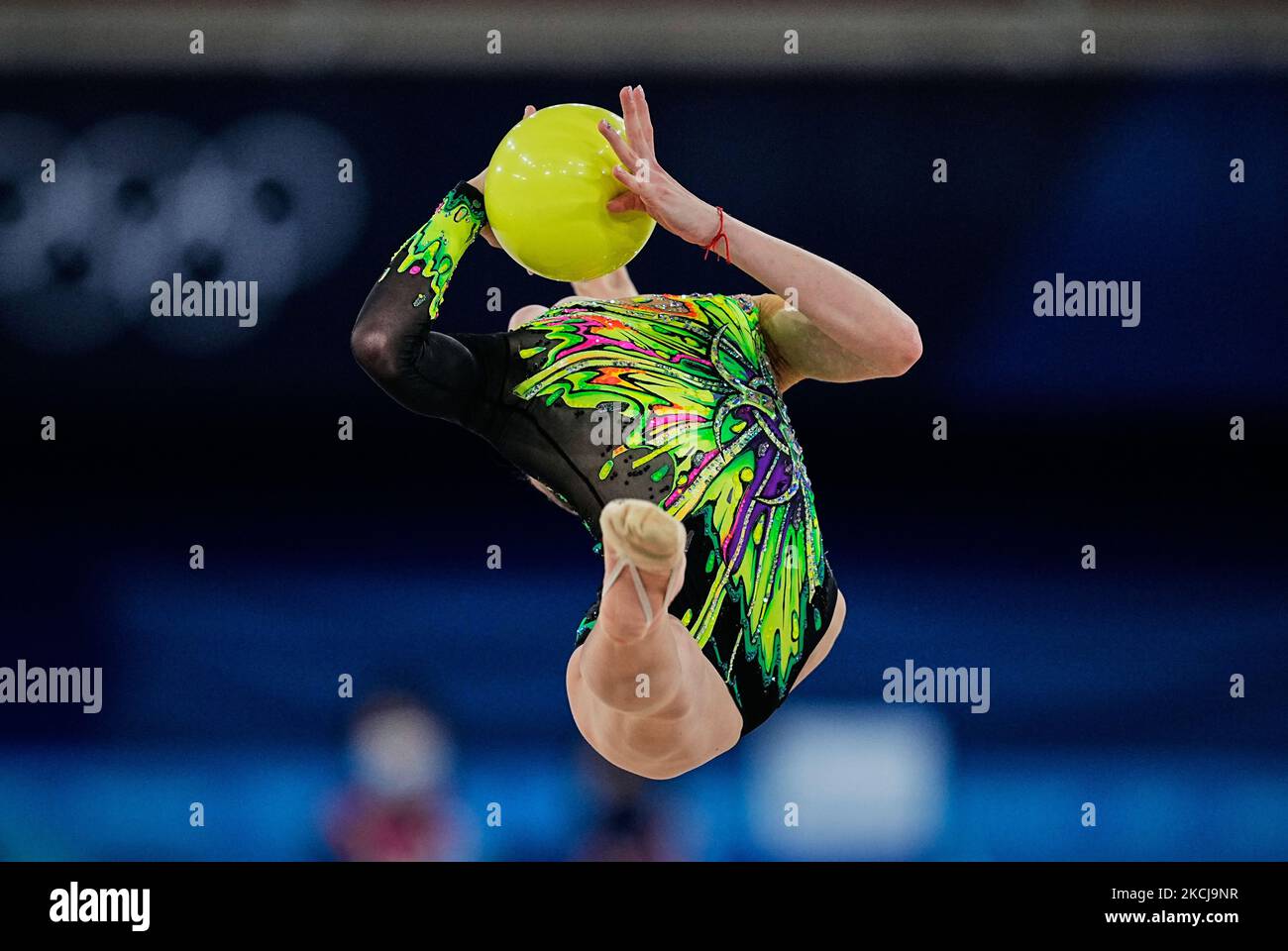 Khrystyna Pohranychna during Rhythmic Gymnastics at the Tokyo Olympics
