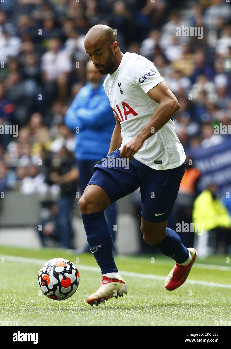 Tottenham Hotspur's Lucas Moura during The Mind Series between Tottenham Hotspur and Arsenal at Tottenham Hotspur stadium, London, England on 08th August 2021. (Photo by Action Foto Sport/NurPhoto) Stock Photo