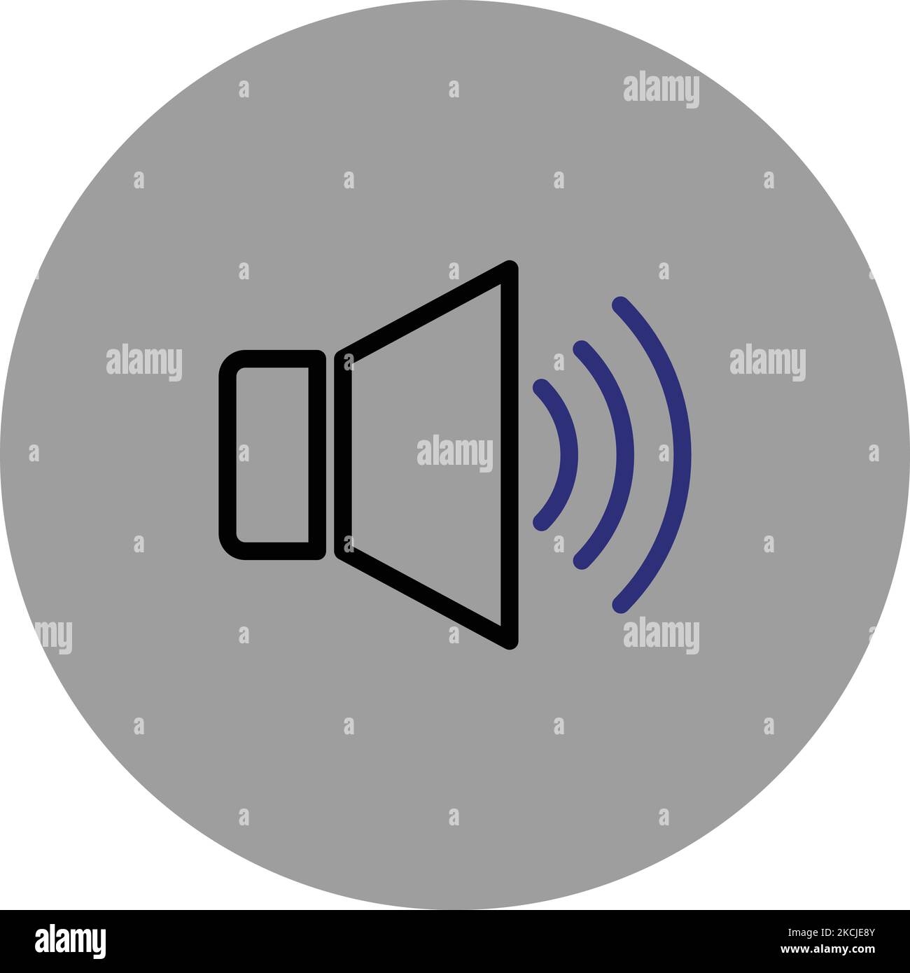 Speaker Icon Black and Blue Icon Vector Icon Gray Background Android