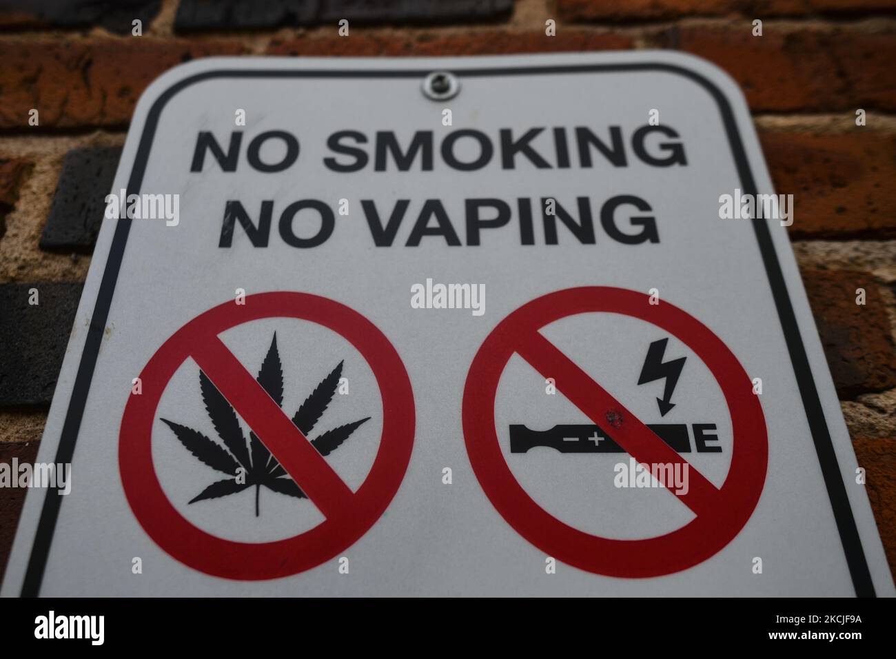 No Smoking, No Vaping sign seen in Edmonton's downtown. On Monday, 9