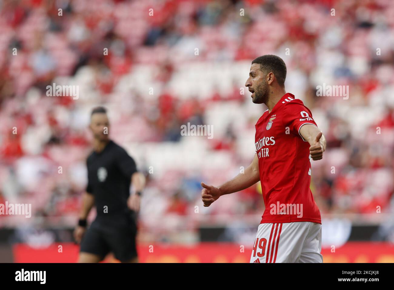 Adel Taarabt in action during the match for Liga BWIN between SL Benfica and Arouca FC, at Estádio da Luz, Lisboa, Portugal, 14, August, 2021 (Photo by João Rico/NurPhoto) Stock Photo