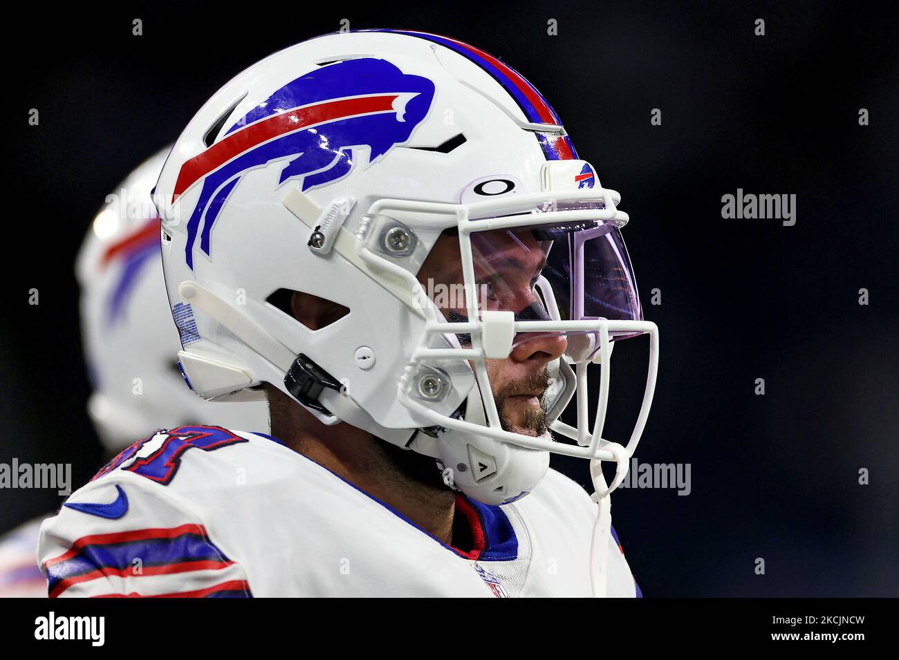 Buffalo Bills wide receiver Tanner Gentry (87) looks on from the sidelines during the second half of an NFL preseason football game between the Detroit Lions and the Buffalo Bills in Detroit, Michigan USA, on Friday, August 13, 2021. (Photo by Amy Lemus/NurPhoto) Stock Photo