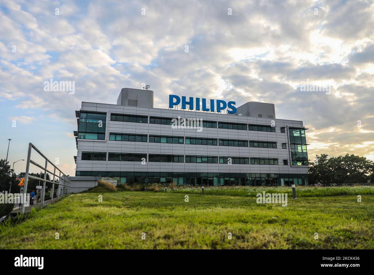 Philips office building in Warsaw, Poland on July 29, 2021. (Photo by Beata Zawrzel/NurPhoto) Stock Photo