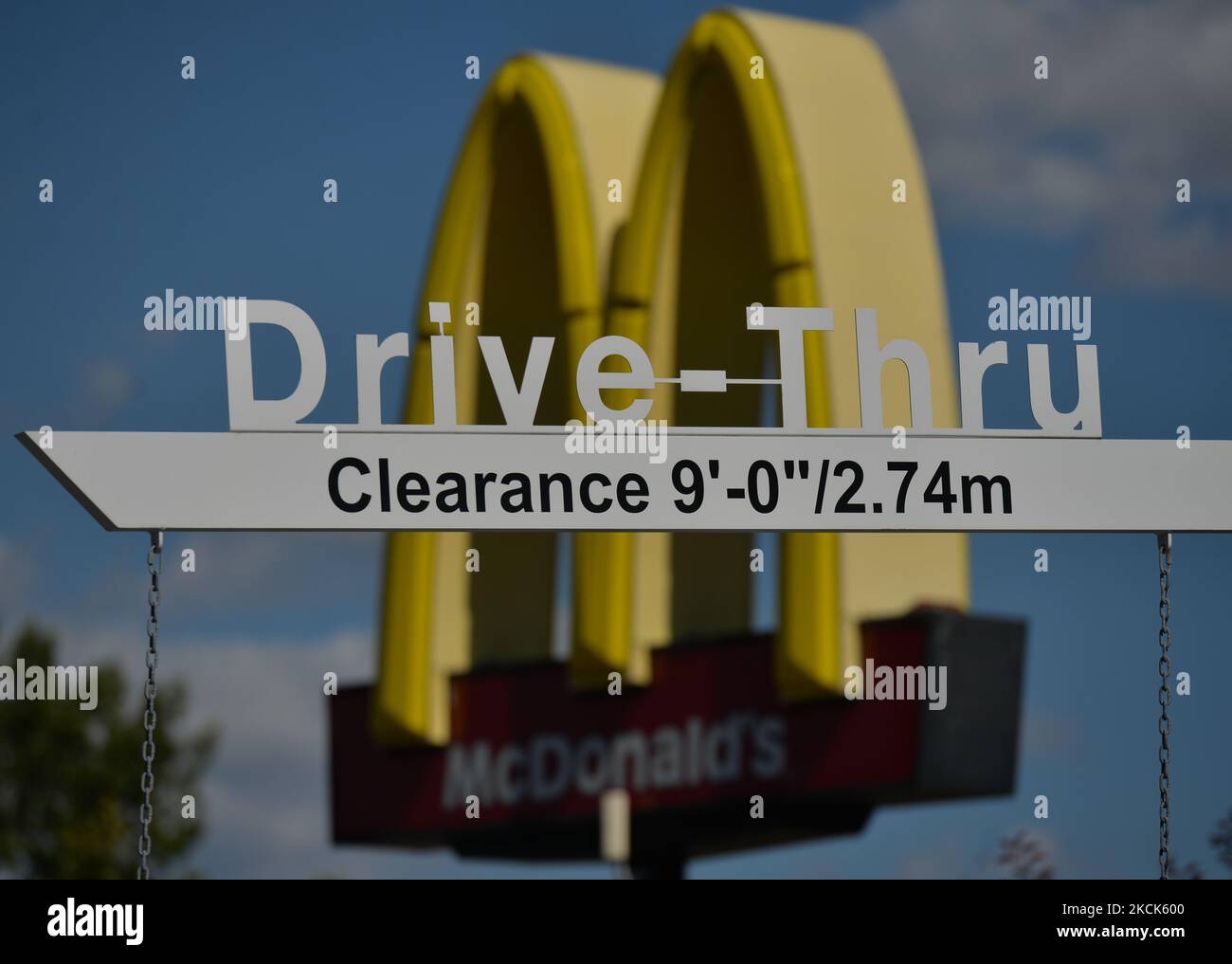 Drive Thru sign outside McDonald's in South Edmonton. On Wednesday