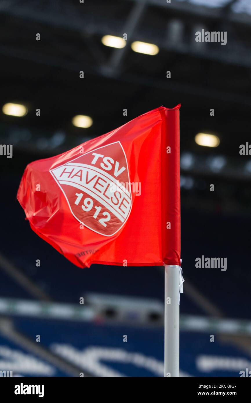 corner flag of havelse during the 3. Liga match between TSV Havelse and Tuerkguecue Muenchen at HDI-Arena on August 25, 2021 in Hanover, Germany. (Photo by Peter Niedung/NurPhoto) Stock Photo