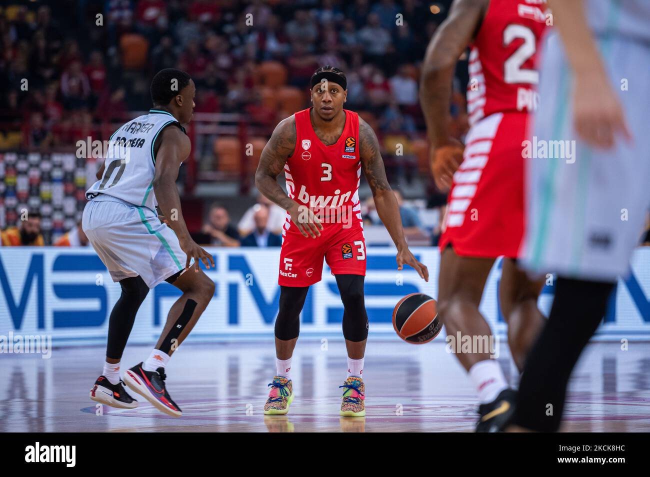 3 Isaiah Canaan Of Olympiacos Piraeus During The Euroleague Round 6 Match Between Olympiacos Piraeus Vs Valencia Basket At Peace And Friendship Sta 2KCK8HC 