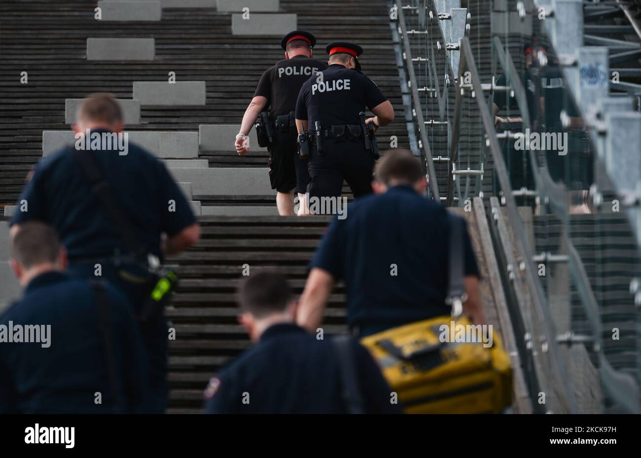 Members of the emergency services, including local Police, medics and
