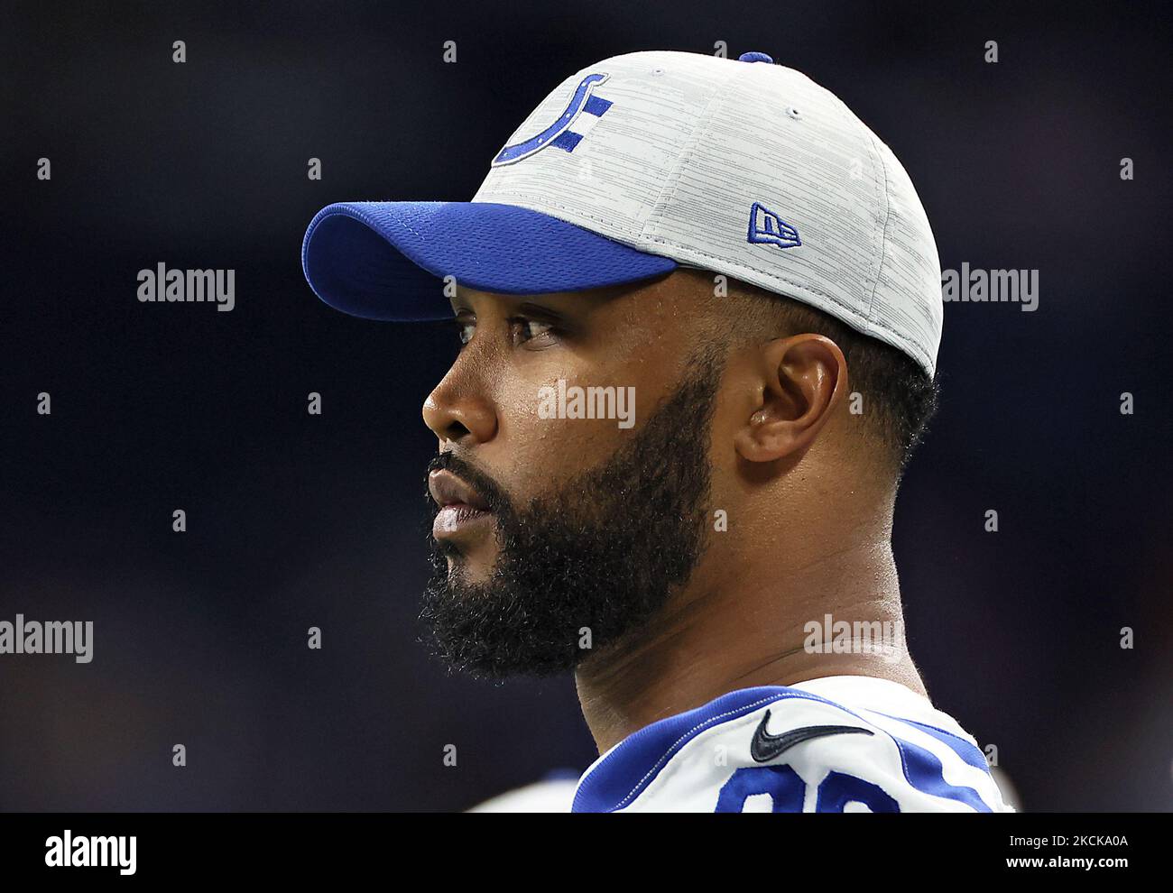 Seattle Seahawks cornerback Tre Flowers (21) defends against the  Indianapolis Colts during an NFL football game in Indianapolis, Sunday,  Sept. 12, 2021. (Jeff Haynes/AP Images for Panini Stock Photo - Alamy