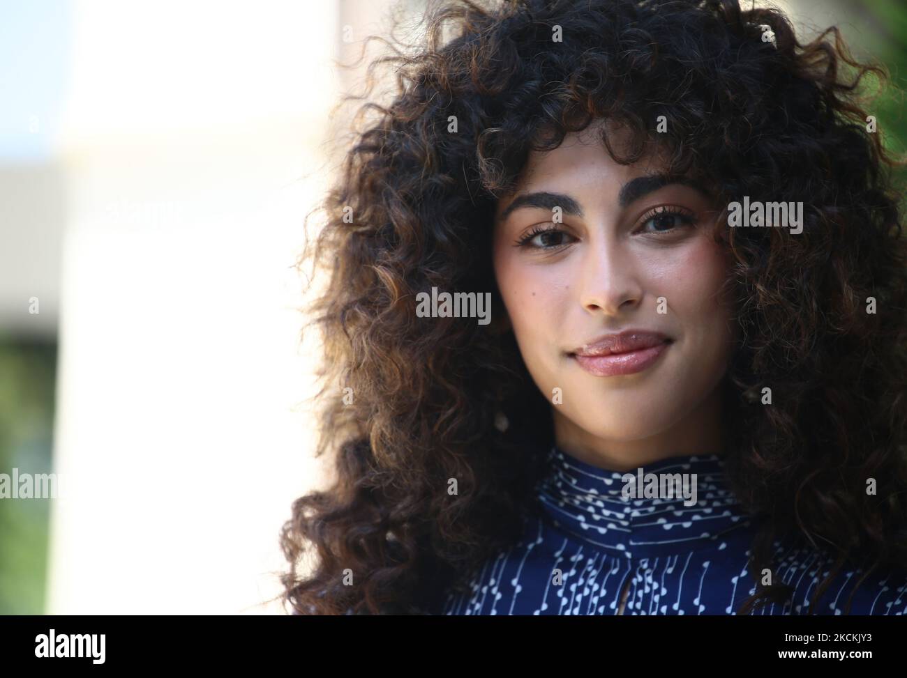 Mina El Hammani is seen arriving at the Excelsior during the 77th Venice Film Festival on September 11, 2020 in Venice, Italy. (Photo by Matteo Chinellato/NurPhoto) Stock Photo