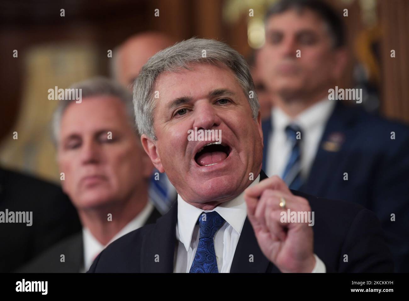 Republican Foreign Affairs Committee Ranking member Michael McCaul (R-TX) speaks about Afghanistan and Accountability during a press conference, today on August 31, 2021 at House/Capitol Hill in Washington DC, USA. (Photo by Lenin Nolly/NurPhoto) Stock Photo