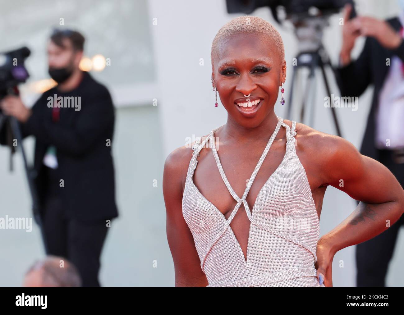 Cynthia Erivo attend the red carpet of the movie 'Madres Paralelas' during the 78th Venice International Film Festival on September 01, 2021 in Venice, Italy. (Photo by Matteo Chinellato/NurPhoto) Stock Photo