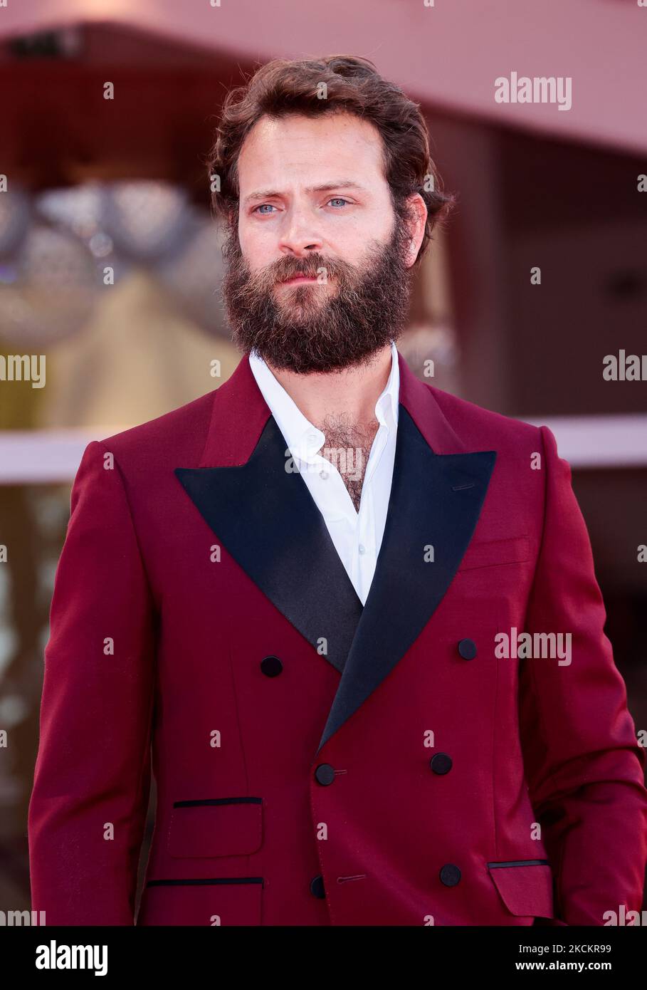 Alessandro arrives for the screening of the film "E' stata la