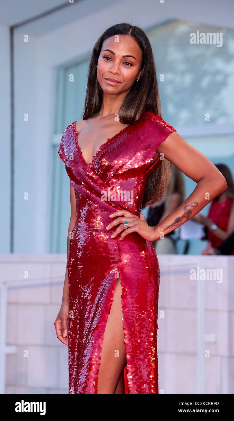 Zoe Saldana arrives for the screening of the film "E' stata la mano di