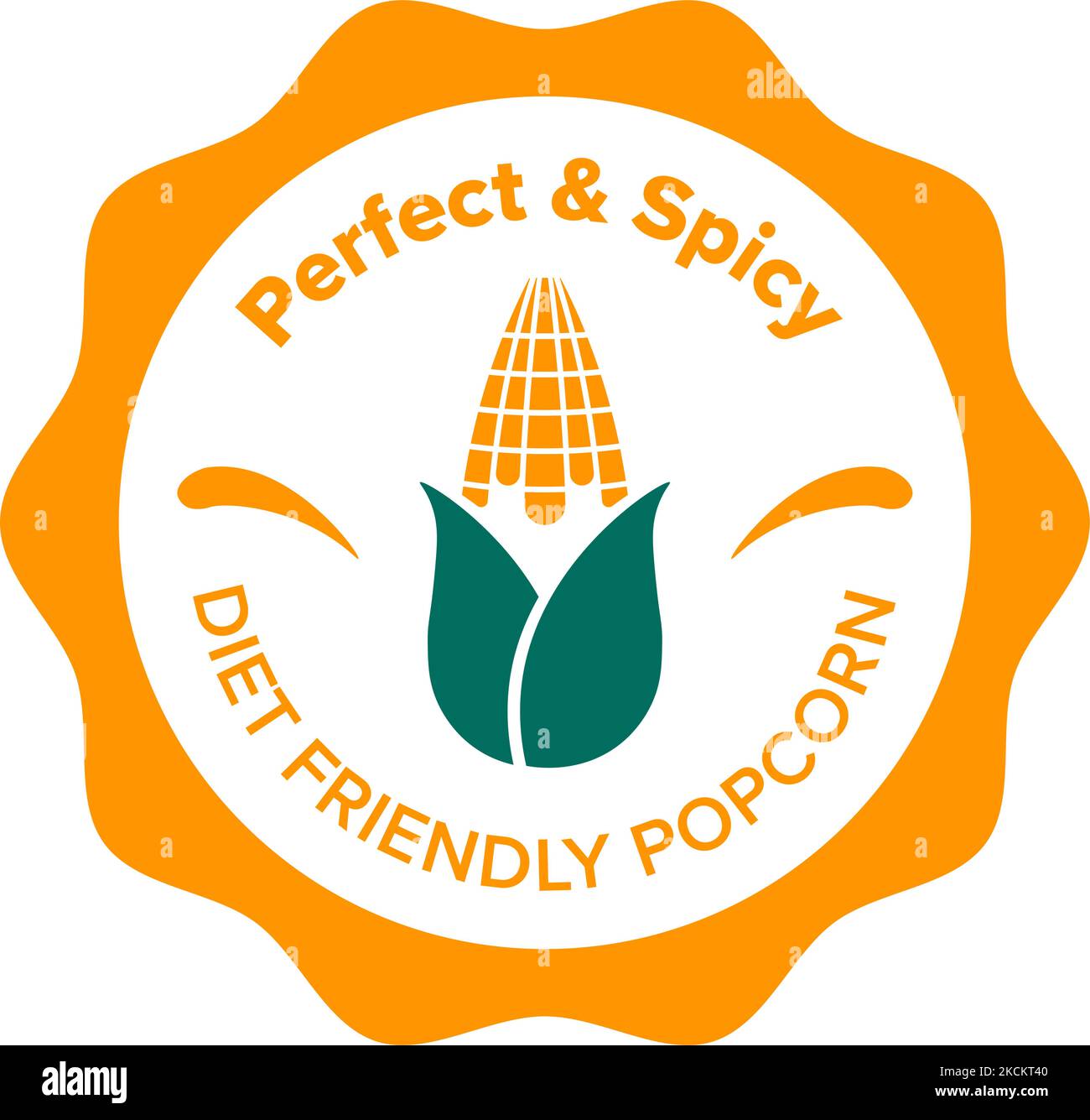 Perfect spicy diet friendly popcorn kernels label Stock Vector Image