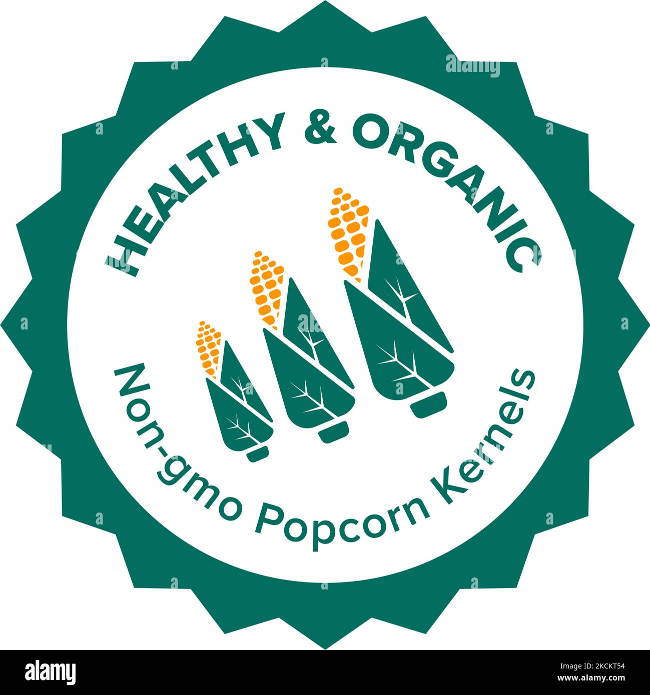 Healthy organic non gmo popcorn kernels labels Stock Vector Image & Art