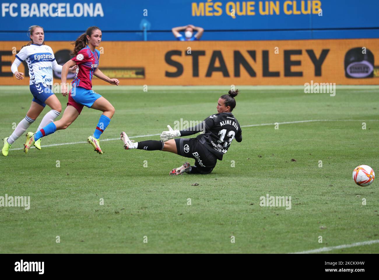 Bruna Vilamala scores during the match between FC Barcelona and UDG Tenerife, corresponding to the week 1 of the Liga Iberdrola, played at the Johan Cruyff Stadium, on 04th September 2021, in Barcelona, Spain. -- (Photo by Urbanandsport/NurPhoto) Stock Photo