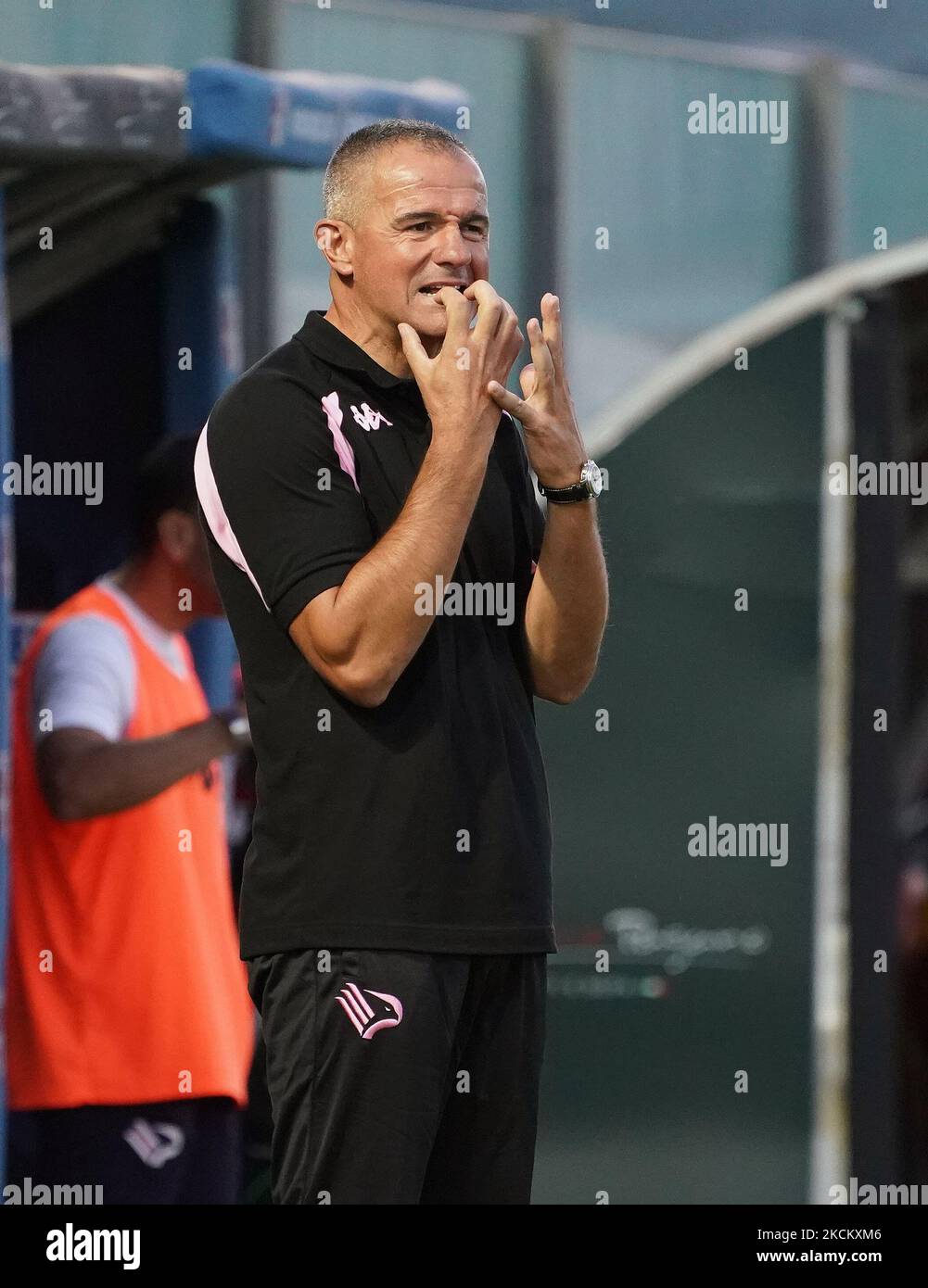 Pagani, Italy. 13th Mar, 2021. The coach Giacomo Filippi Palermo Football  Club.Serie C Championship - Marcello Torre Stadium, 30th day Group C. The  match between Paganese and Palermo ends with the final