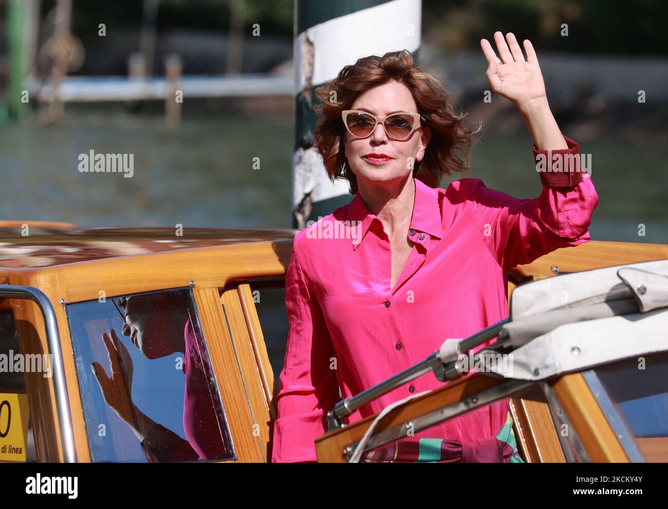Sabrina Guzzanti arrives at the 78th Venice International Film Festival on September 5, 2021 in Venice, Italy. (Photo by Matteo Chinellato/NurPhoto) Stock Photo