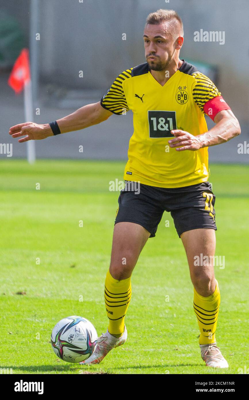 Franz Pfanne of Borussia Dortmund II controls the ball during the 3. Liga match between TSV Havelse and Borussia Dortmund II at HDI-Arena on September 05, 2021 in Hanover, Germany. (Photo by Peter Niedung/NurPhoto) Stock Photo