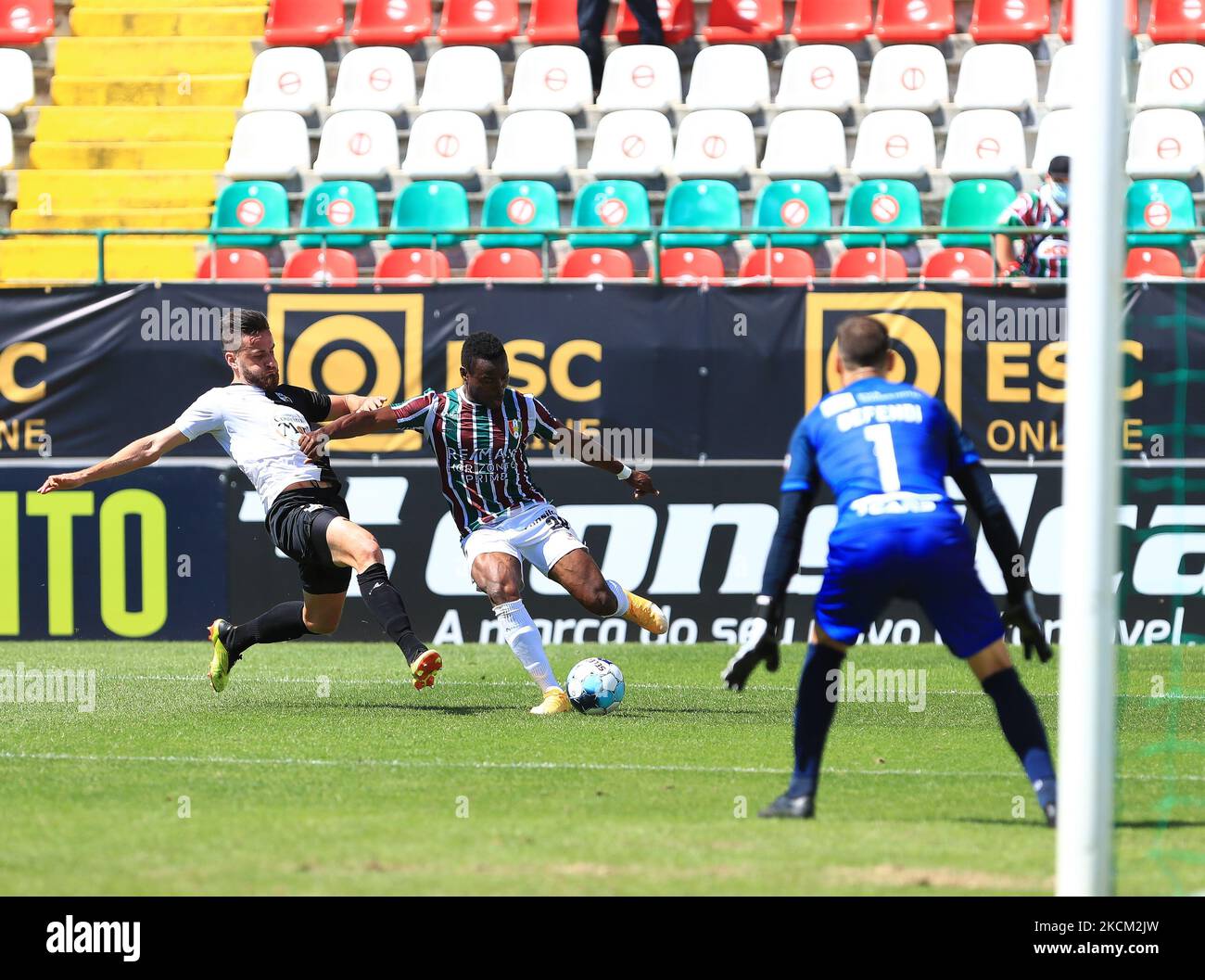 Edrisa Lubega of Estrela Amadora SAD in action during the Liga Portugal ...