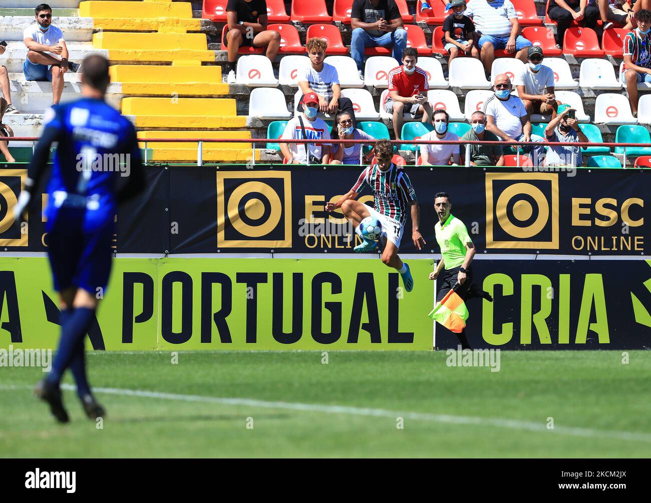 Diogo Pinto of Estrela Amadora SAD in action during the Liga Portugal 2 ...