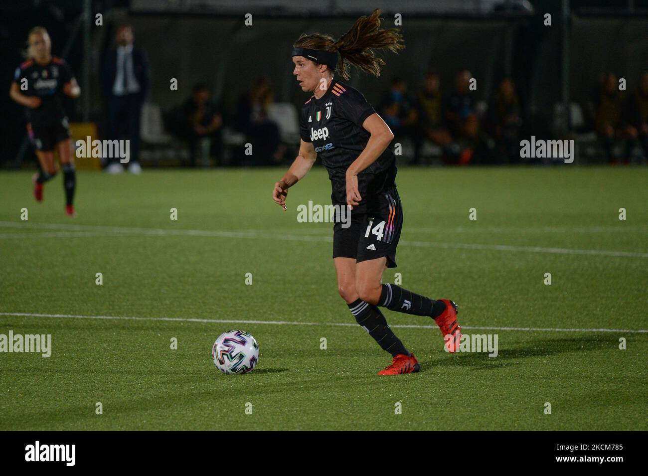 Sofie Pedersen of Juventus during the UEFA Women's Champions League match between Juventus Women and Vllaznia at Juventus Center in Vinovo, on 9 September 2021 on Italy (Photo by Alberto Gandolfo/NurPhoto) Stock Photo