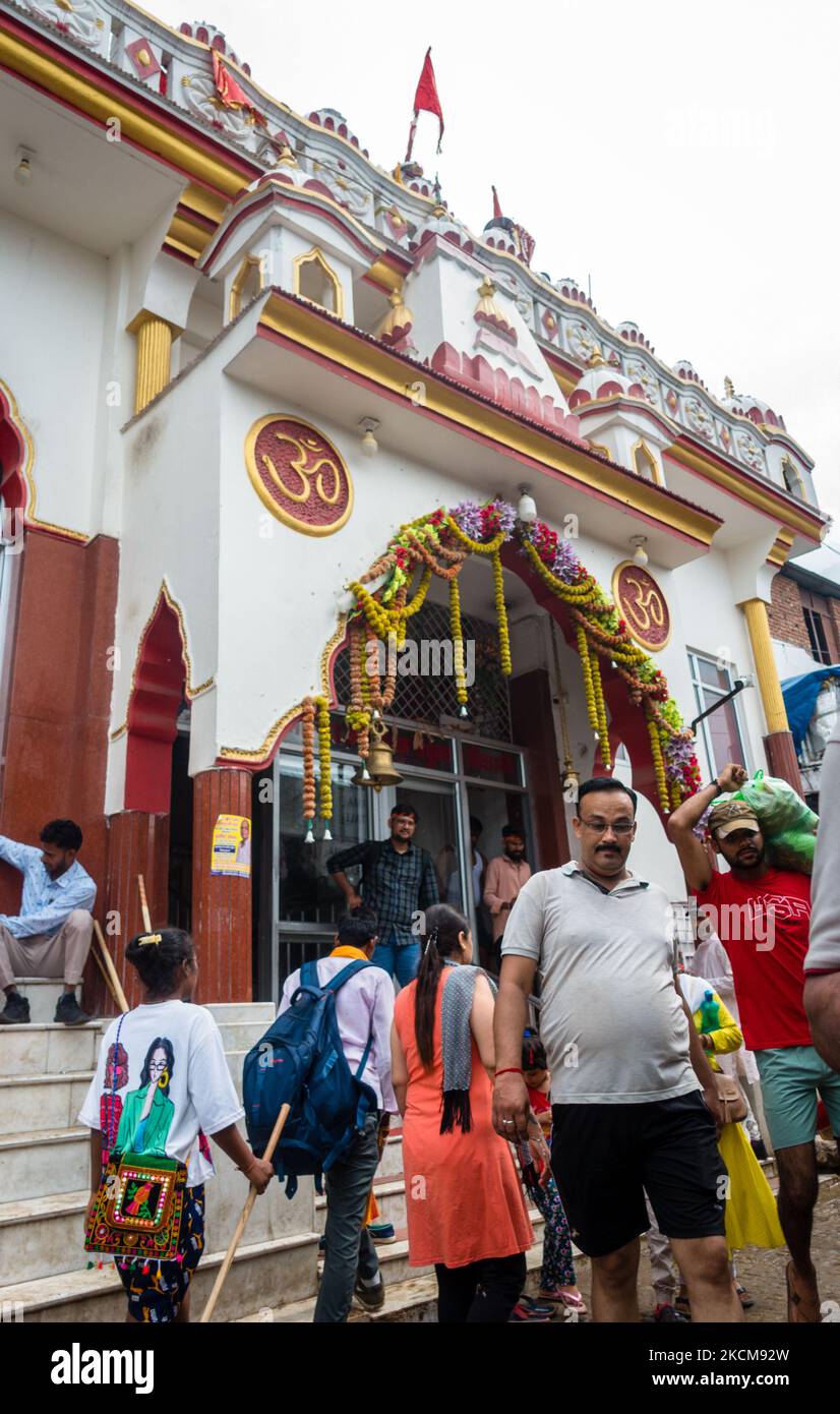 July 5th 2022 Katra, Jammu and Kashmir, India. The religious site of Charan Paduka temple in Katra, site popular amongst pilgrims who visit Mata Vaish Stock Photo