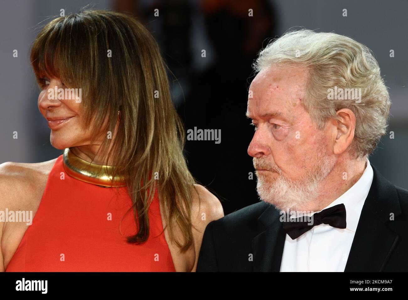 Giannina Facio, Ridley Scott attend the red carpet of the movie 'The Last Duel' during the 78th Venice International Film Festival on September 10, 2021 in Venice, Italy. (Photo by Matteo Chinellato/NurPhoto) Stock Photo