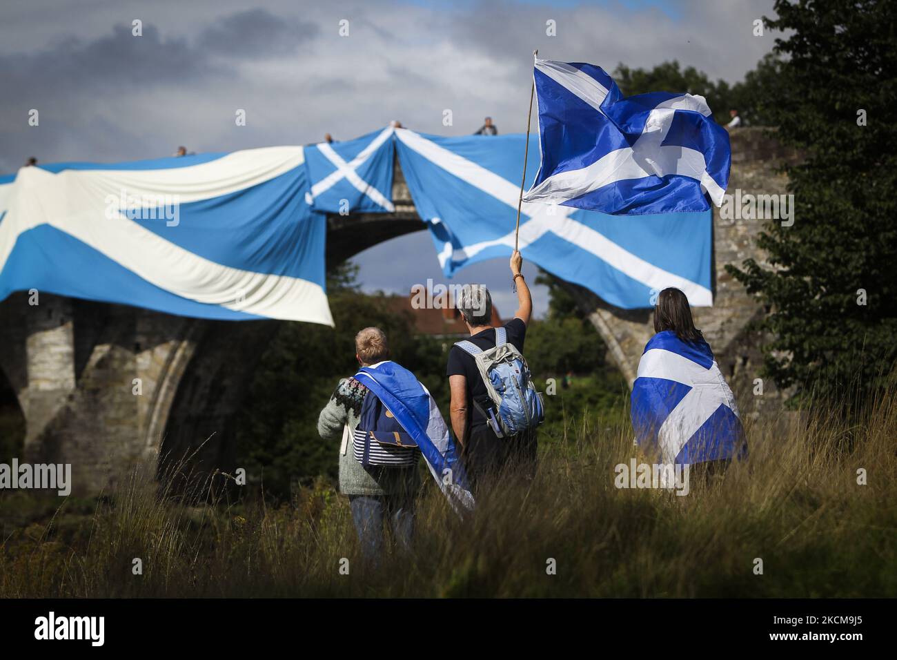 Scottish independence supporters march through Stirling during an All ...