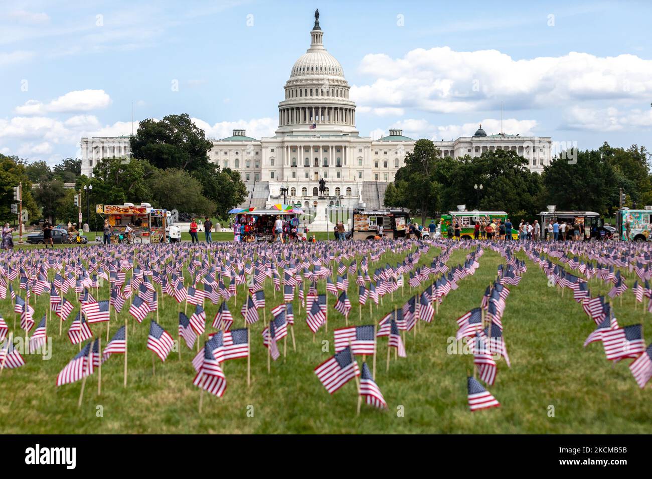 2,977 American flags decorate the National Mall at the Capitol, one for ...