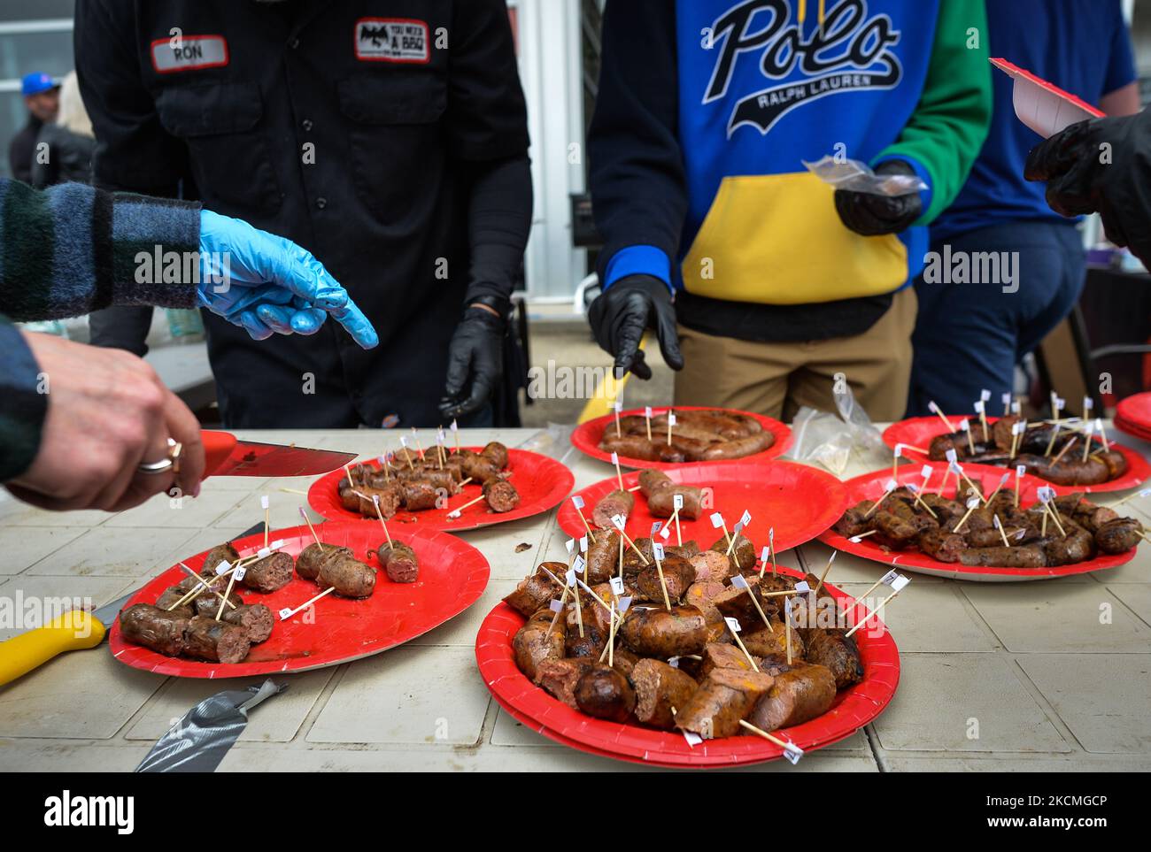 Samples of barbeque sausages provided by 11 butchers from Edmonton and