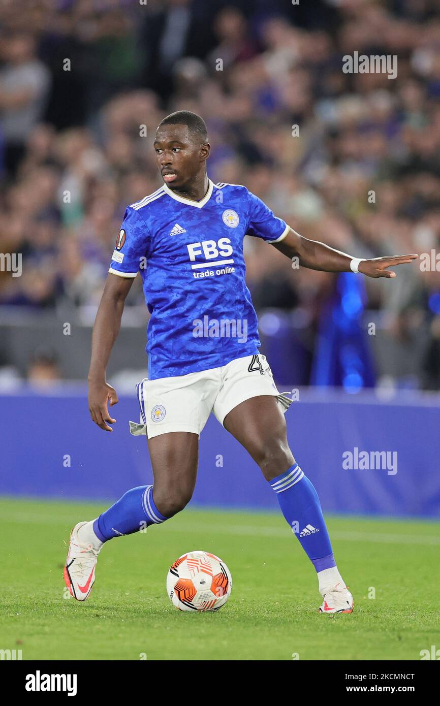 Boubakary Soumare of Leicester City during the UEFA Europa League match between Leicester City and SSC Napoli at the King Power Stadium, Leicester on Thursday 16th September 2021. (Photo by James Holyoak/MI News/NurPhoto) Stock Photo