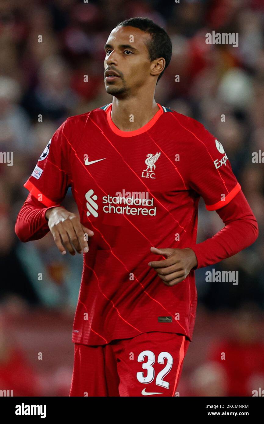 Joel Matip (Liverpool FC) during the UEFA Champions League football match Group B - Liverpool FC vs AC Milan on September 15, 2021 at the Anfield in Liverpool, England (Photo by Francesco Scaccianoce/LiveMedia/NurPhoto) Stock Photo
