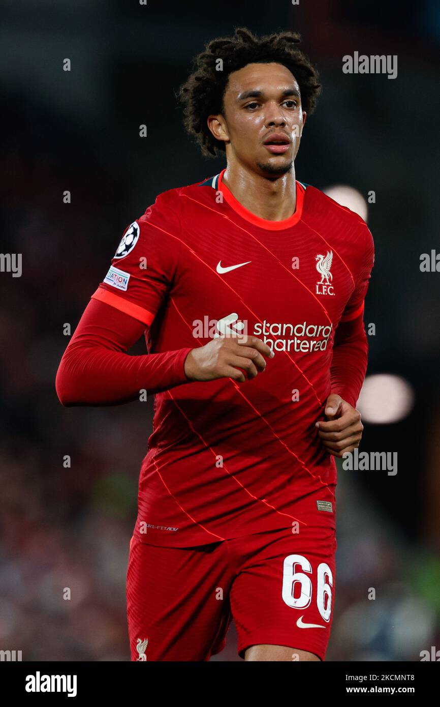 Trent Alexander-Arnold (Liverpool FC) during the UEFA Champions League football match Group B - Liverpool FC vs AC Milan on September 15, 2021 at the Anfield in Liverpool, England (Photo by Francesco Scaccianoce/LiveMedia/NurPhoto) Stock Photo