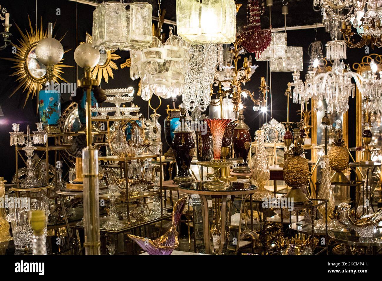 SaintOuen, France on July 20th 2021. A lighting shop in the Paul Bert