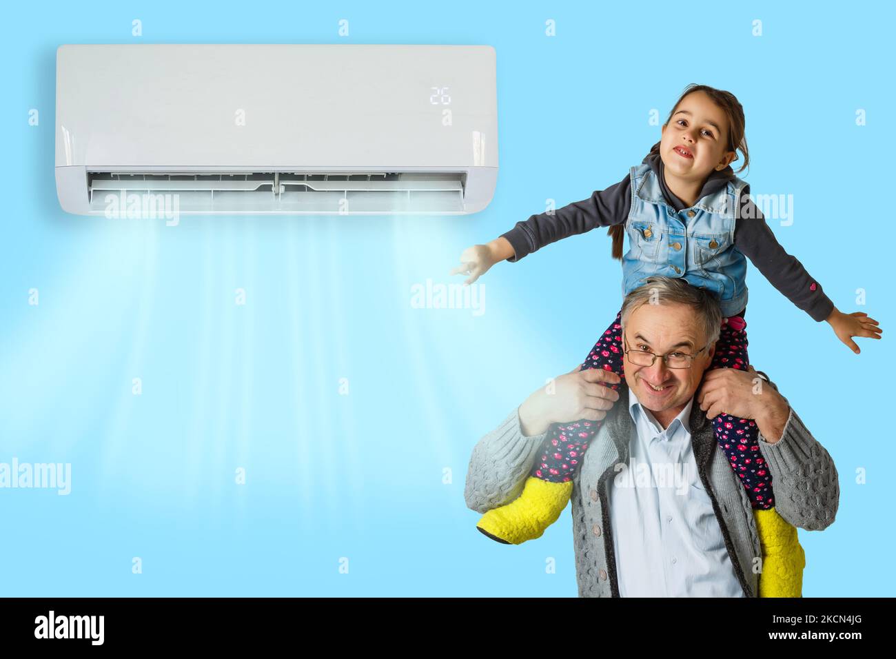 Air conditioner blowing cold air Stock Photo Alamy